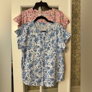 (2) Crown and Ivy tops SIZE L